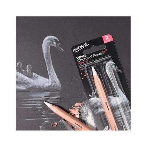 MONT MARTE WHITE CHARCOAL Pencils Large Hex 2 Piece(3)
